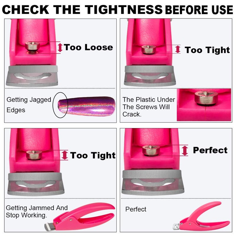 GA&EN Pink Adjustable Artificial Acrylic Fake Nail False Nail Tip Clipper Cutter Trimmer Manicure Pedicure Sharp Blade Clip Tool For Salon Home Nail Art Beauty Design DIY - Image 3